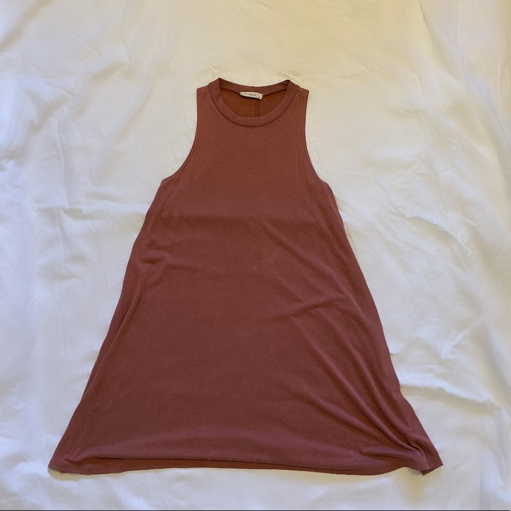 Salmon colored sleeveless dress